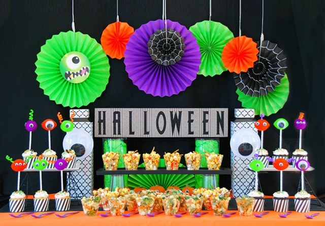 dekoration halloween bord papir ide DIY let halloween