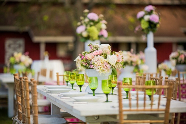 idéer för d-tabeller'invités fleurs pour mariage