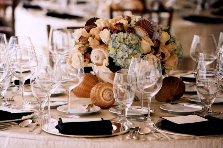 deco table wedding beach centerpiece