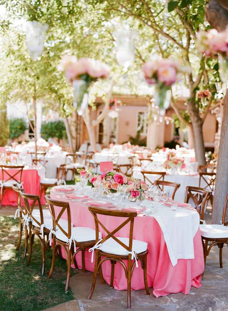 decorations in pink and white weddings summer