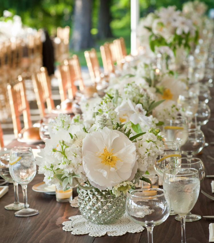 deco bord bryllup blomster