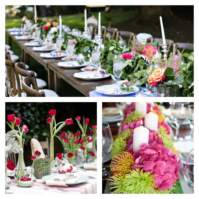 table runners wedding table bouquet idea