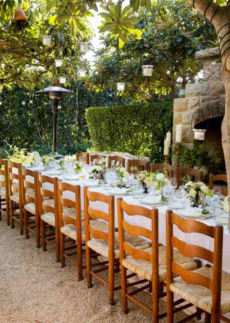 wedding in white decorations of garden table and party