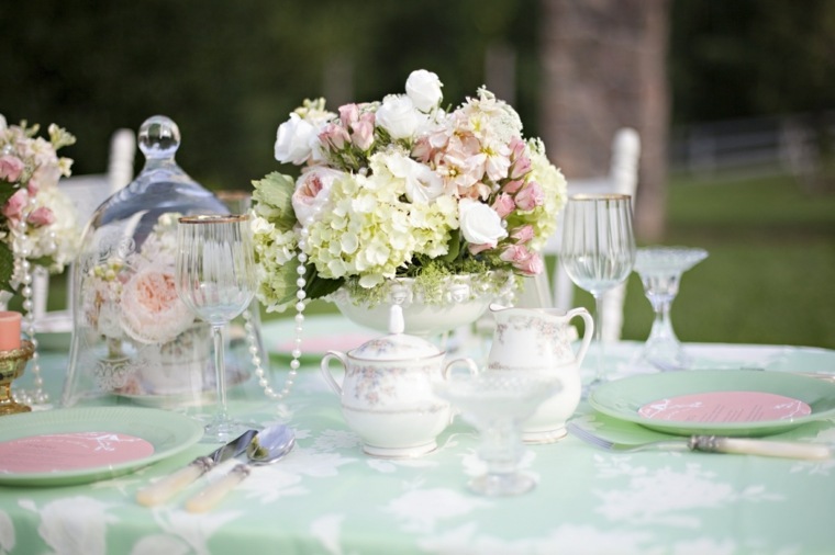 deco table wedding retro ideas with flowers