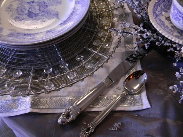 deco table christmas tableware silver