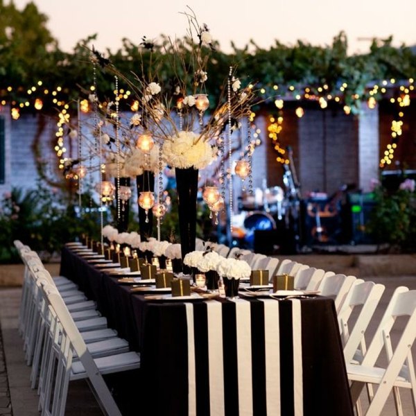 wedding table design white chair wooden deco candle