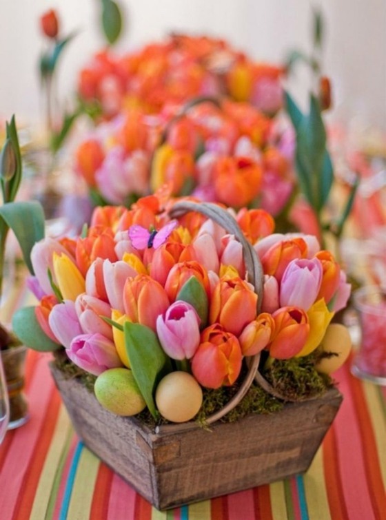 deco table easter flowers