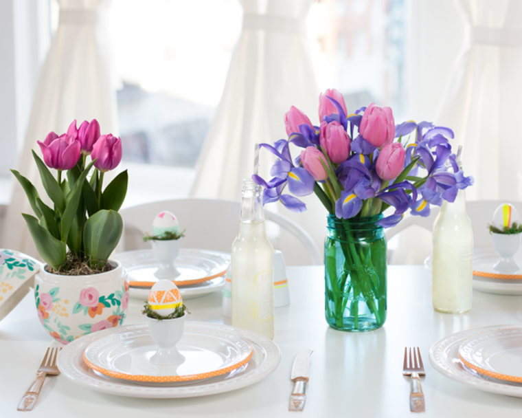 decoration table tulips idea flowers spring easter