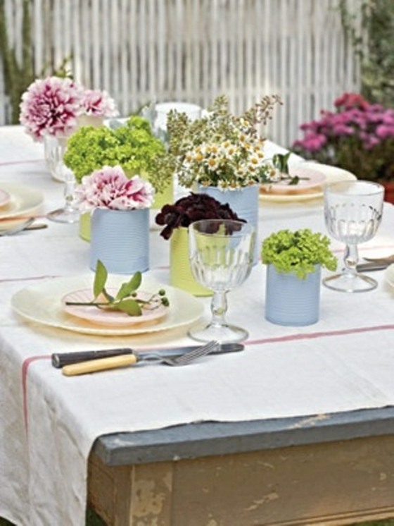 deco rustic table flowers