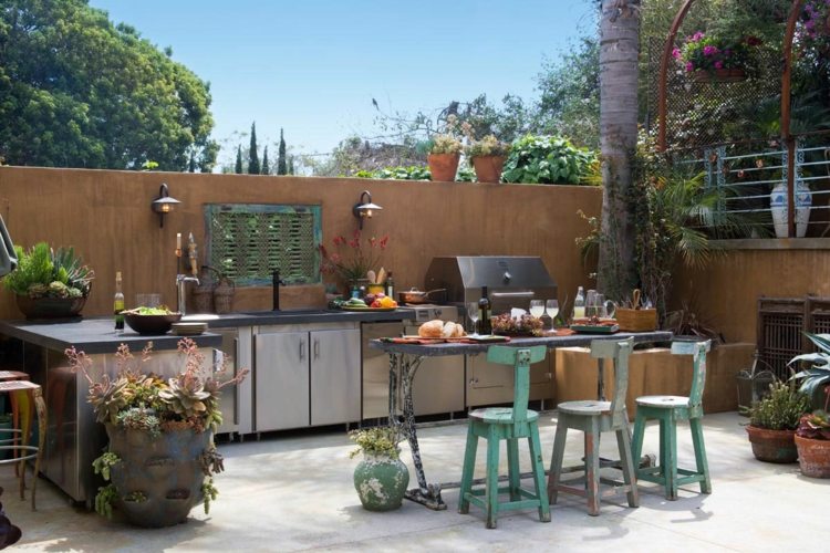 deco terrace outdoor kitchen