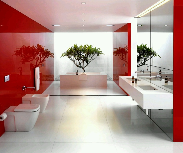 red bathroom deco zen toilet