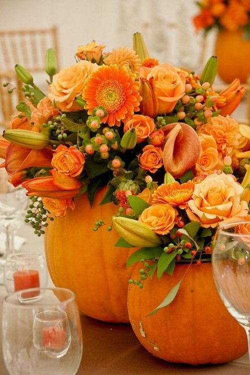 deco flower pumpkin vase