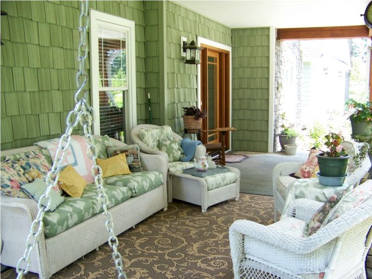 modern green veranda decor