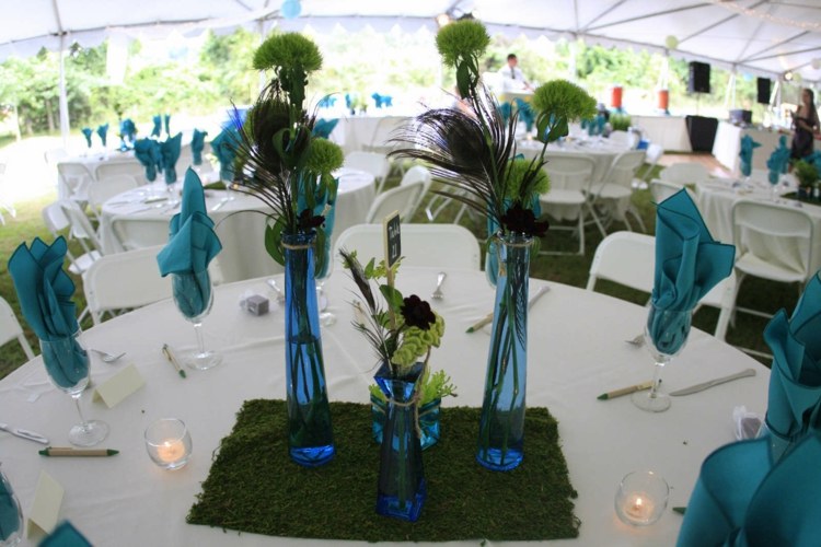 original blue green wedding decor