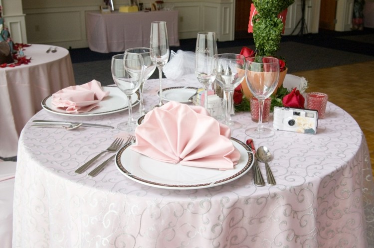 pale pink wedding table decoration