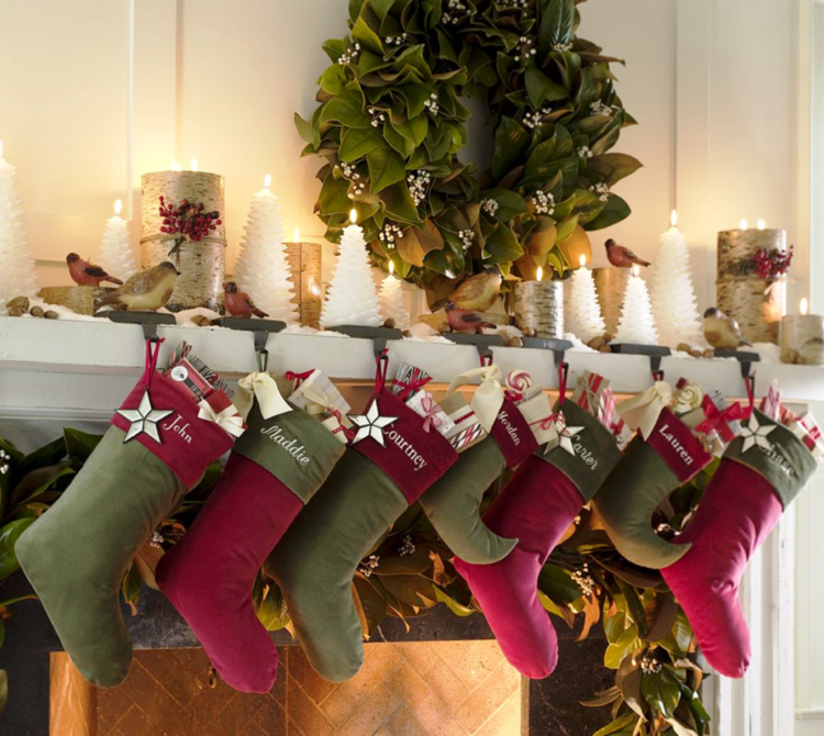 Božič dekoracijo kamin nogavice