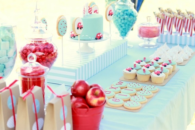 birthday table baby idea deco apples