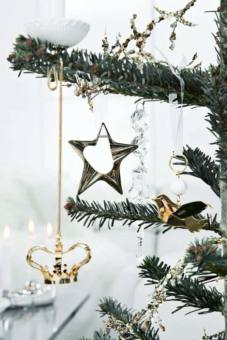 dekorasjon juletre hvitt glass moderne design