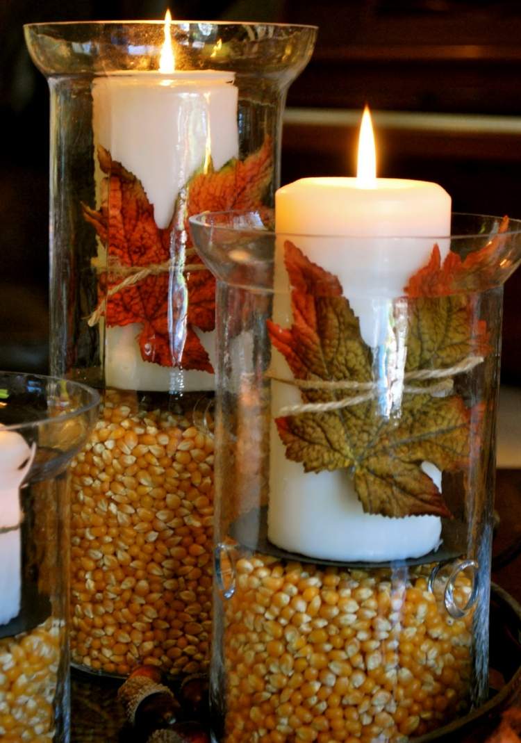 autumn decoration candle holders