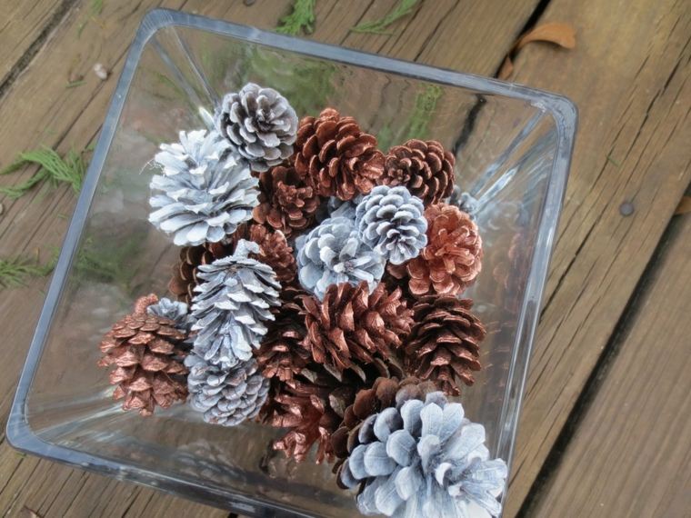 deco fall idea pine cones modern trend