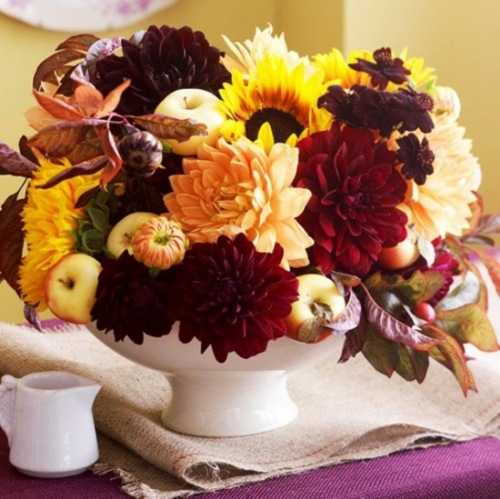 autumn decoration colorful flowers