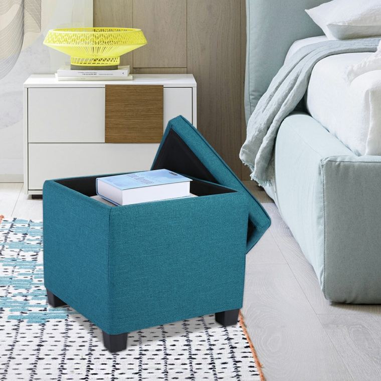 decoration blue duck stool-storage-chest