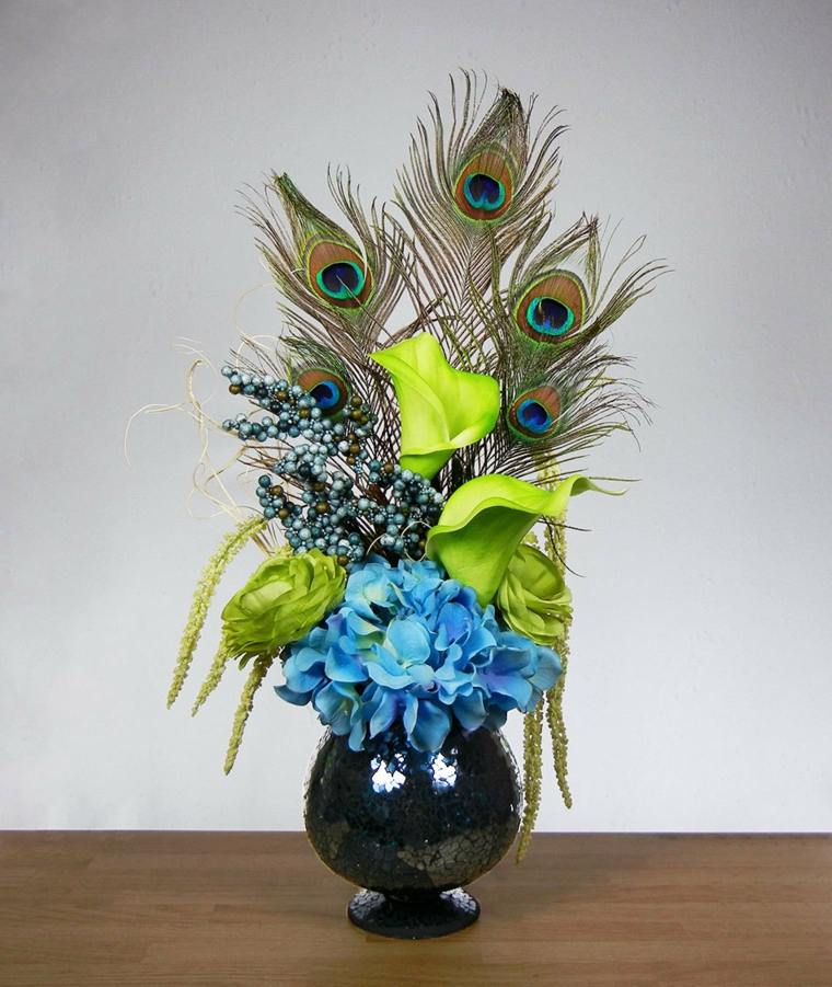 decoration blue duck vase-bouquet