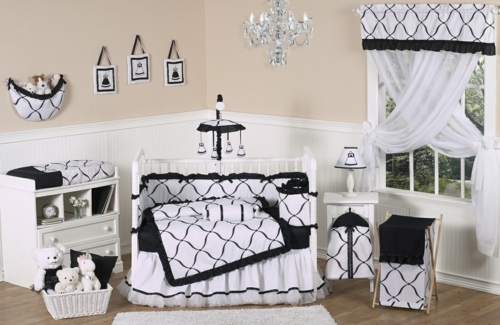 decoration room baby girl black white design