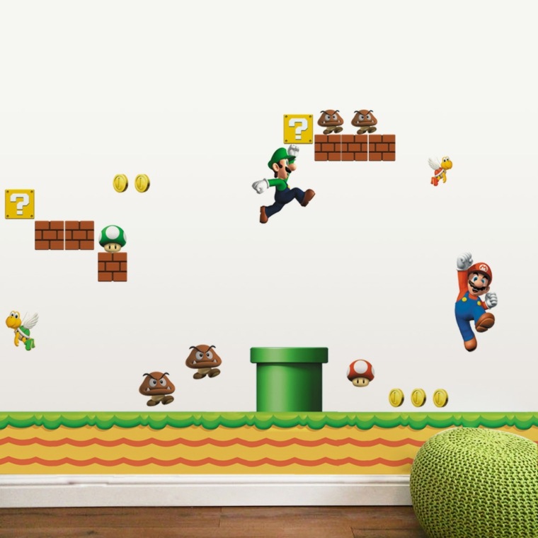 barn værelse klistermærke super mario