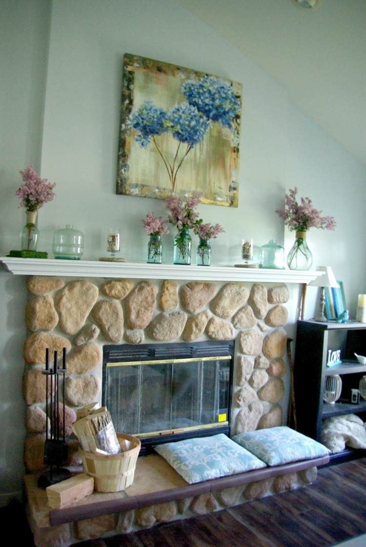 decoration fireplace flowers summer