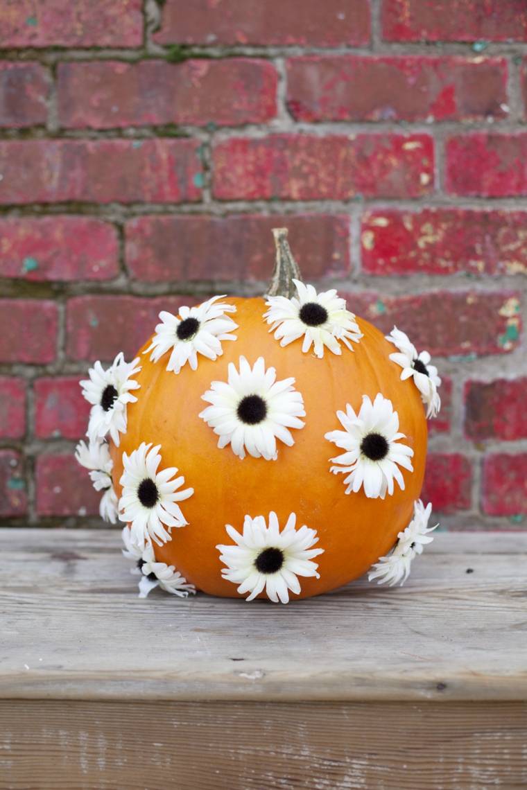 pumpkin decoration flowers idea halloween