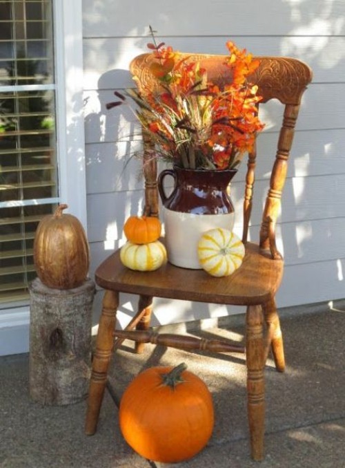 decoration pumpkins chair