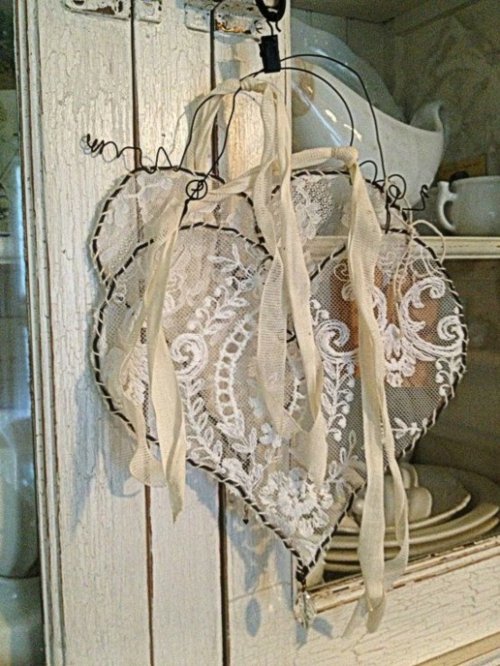 dekoration hjerter shabby stil blonder