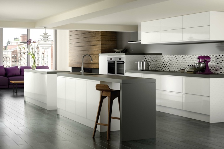 gray white kitchen decoration