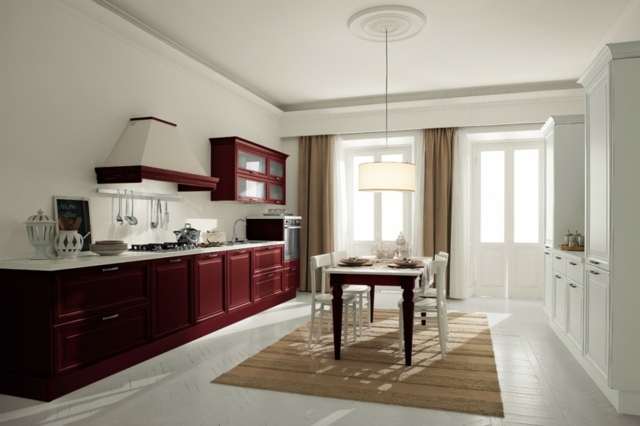 red white kitchen decoration