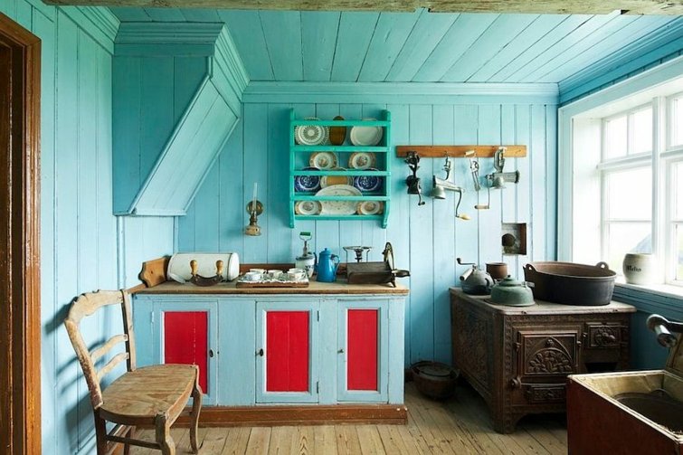 blue kitchen decoration idea