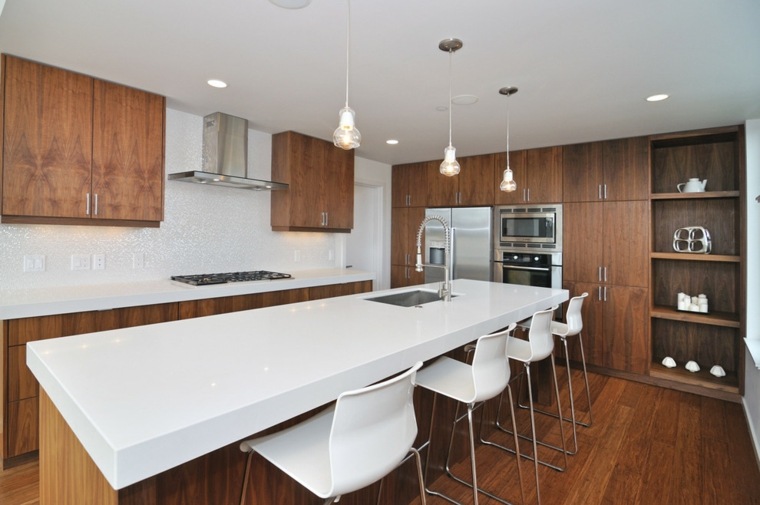 modern island decoration wood kitchen