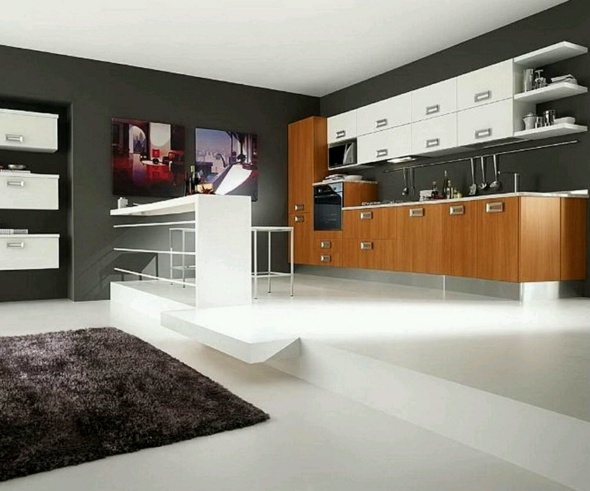decoration modern kitchen design bar white floor mats
