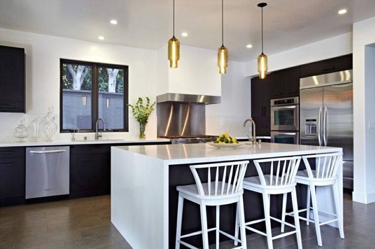 modern black white kitchen decoration