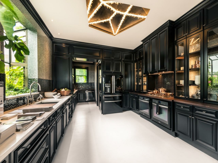 decoration black gilded kitchen