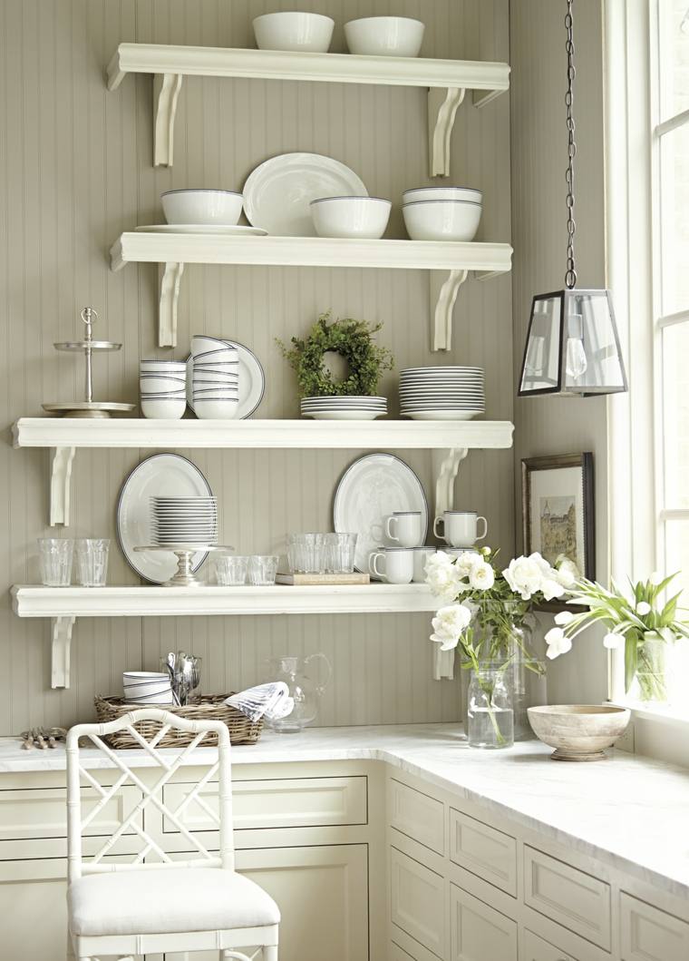 white country style kitchen decoration