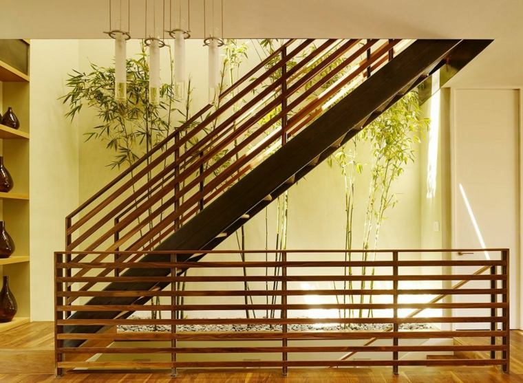 dekoration av'intérieur zen escalier design plante verte