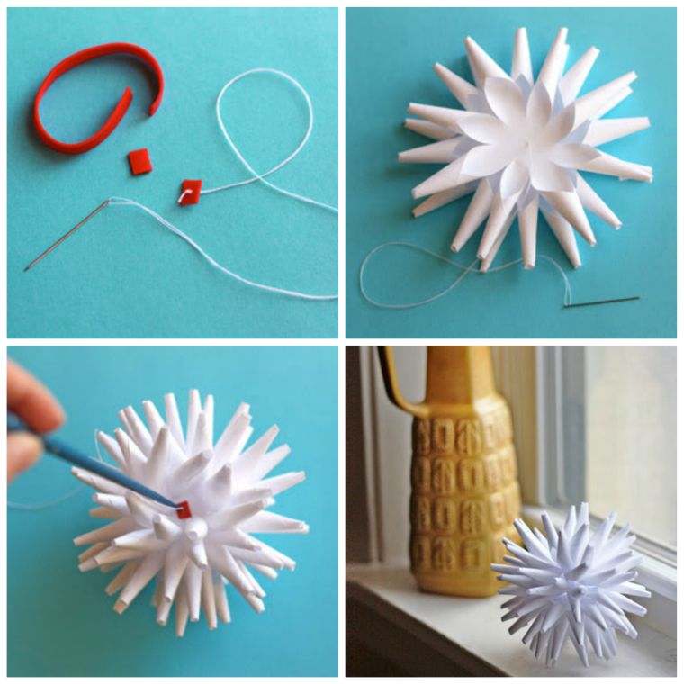 christmas decoration tutorial to make yourself ball paper idea