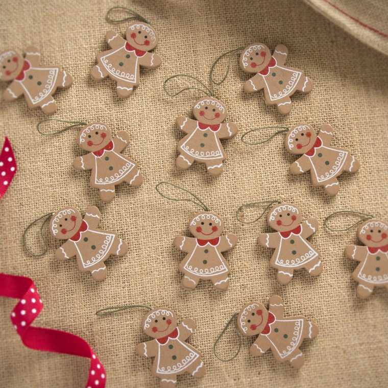 decoration christmas wooden idea original figurine suspension ribbon diy