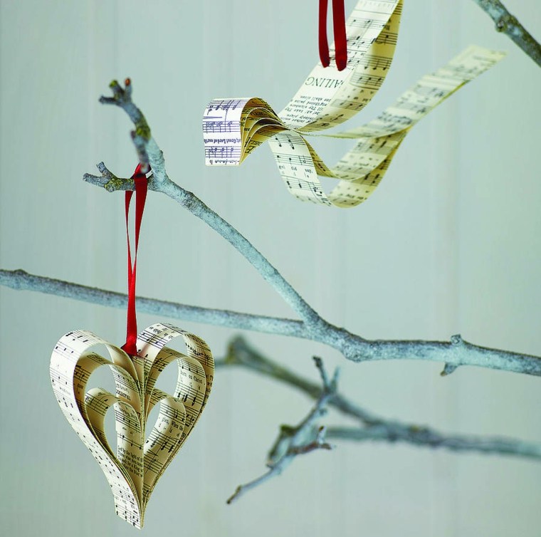 christmas decoration paper idea heart suspension