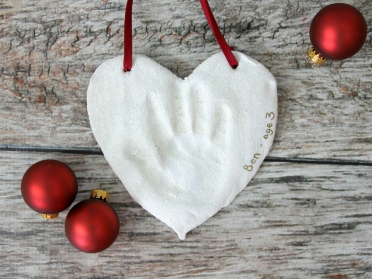 salt dough modeling heart idea fimo christmas deco to manufacture