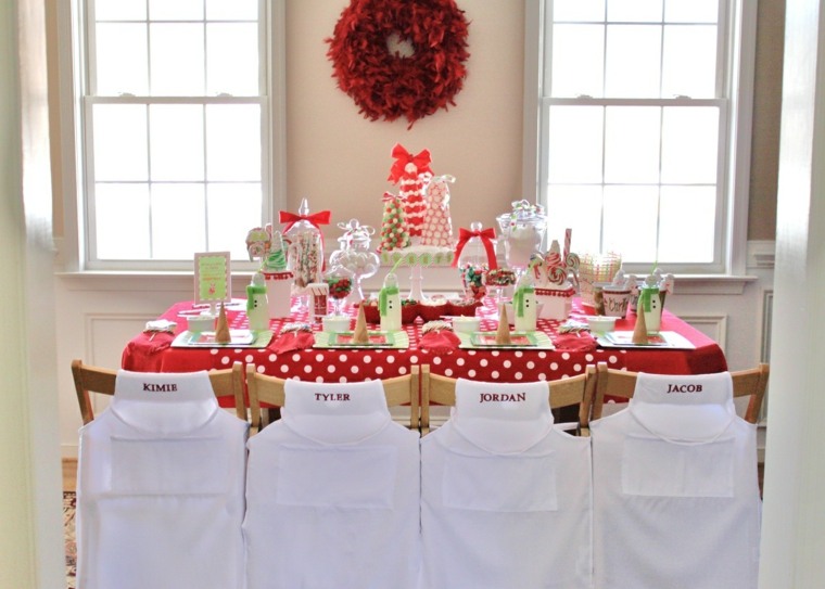 cheap christmas table in red