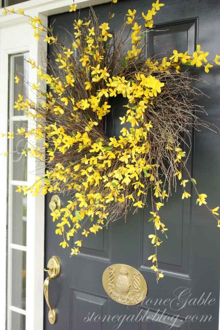 vår dekorasjon ide diy crown dør blomster