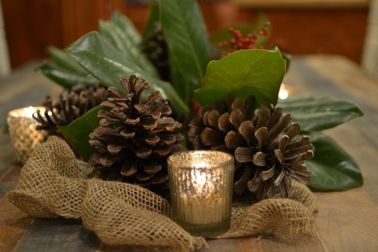 Julbord idé objekt recup deco natur