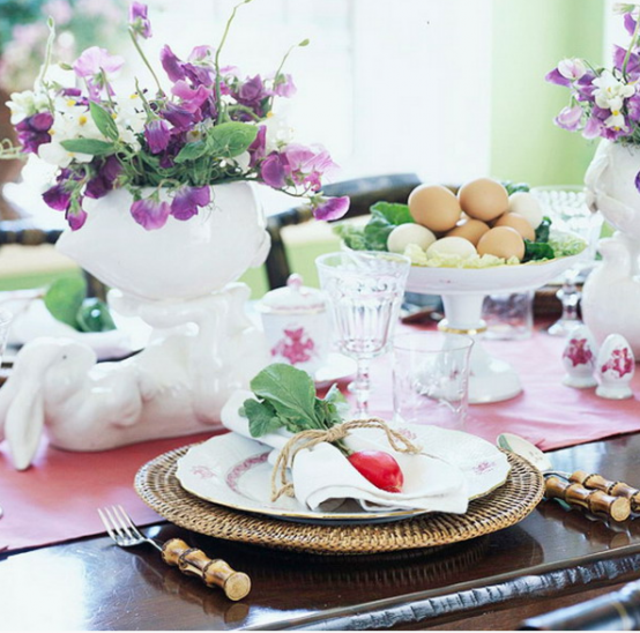 idea decorate the table spring vegetables flowers radish